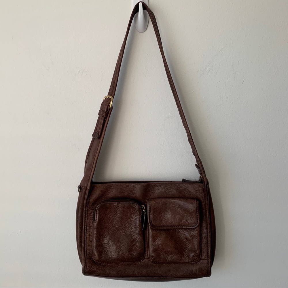 Vintage Fossil Genuine Leather Shoulder Bag Y2k 90s retro